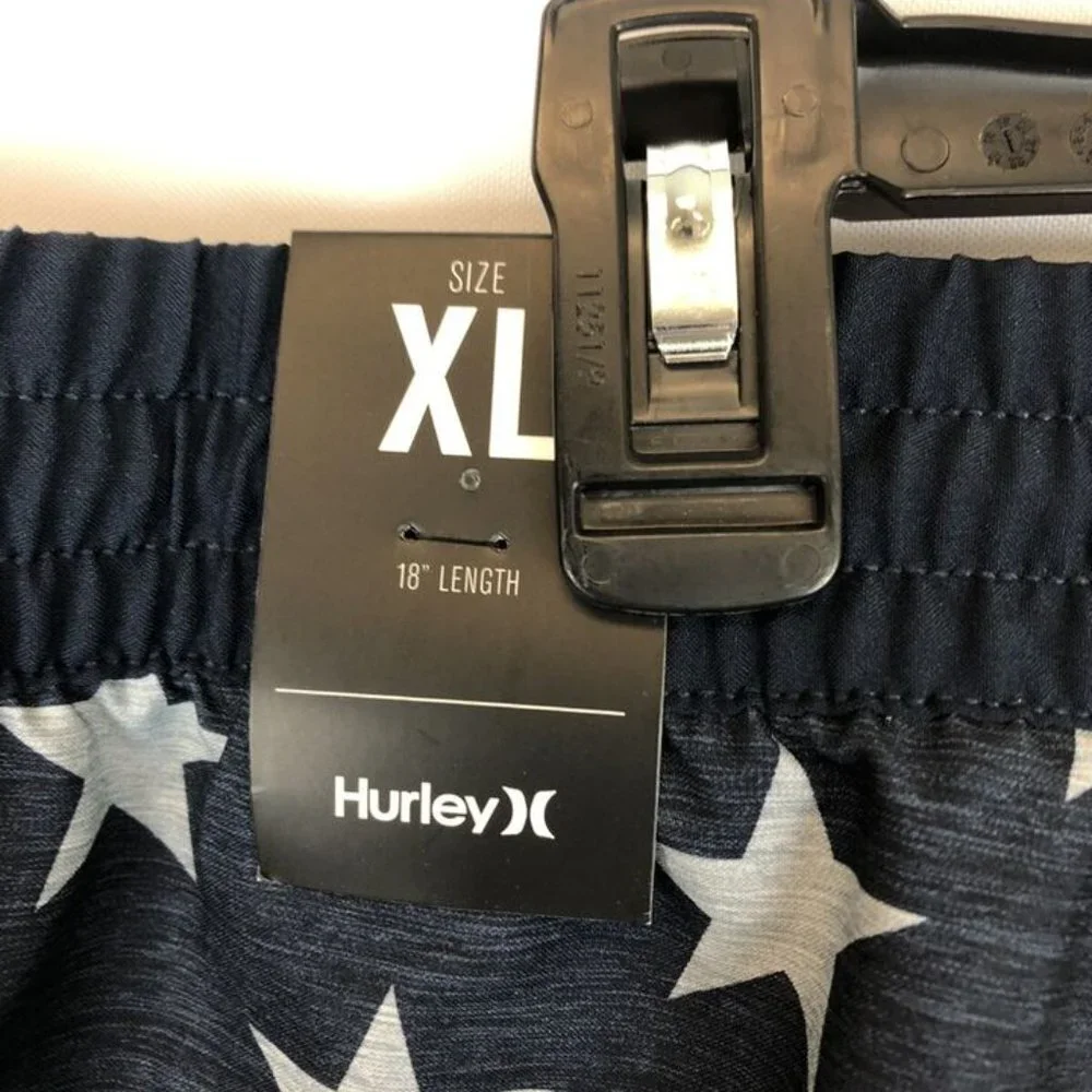 Hurley Men’s 18 Inch Blue Stars Stripes Board Shorts Size XL